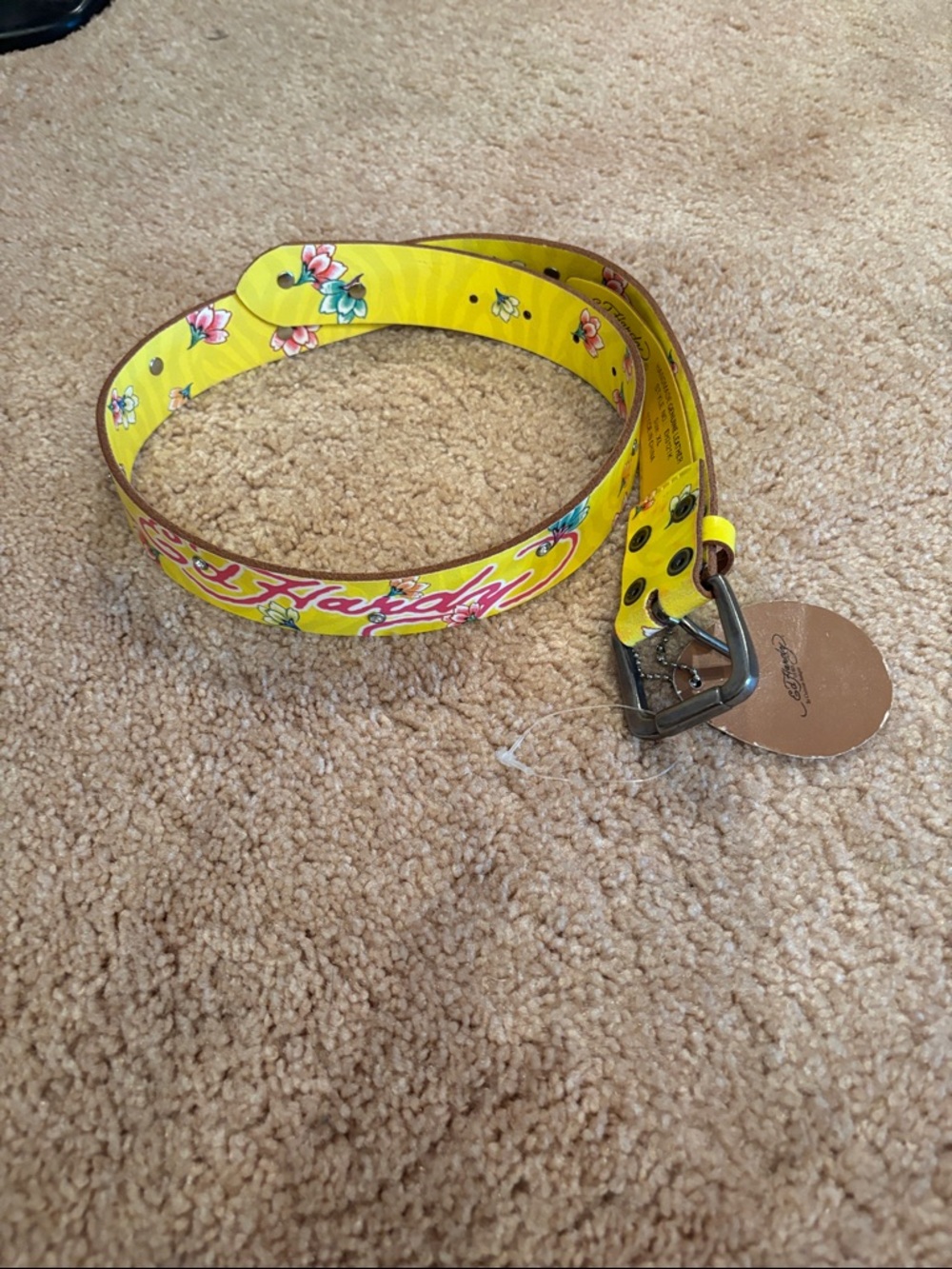 Ed Hardy Kids Yellow Floral Belt - Youth Fashion Accessory NWT